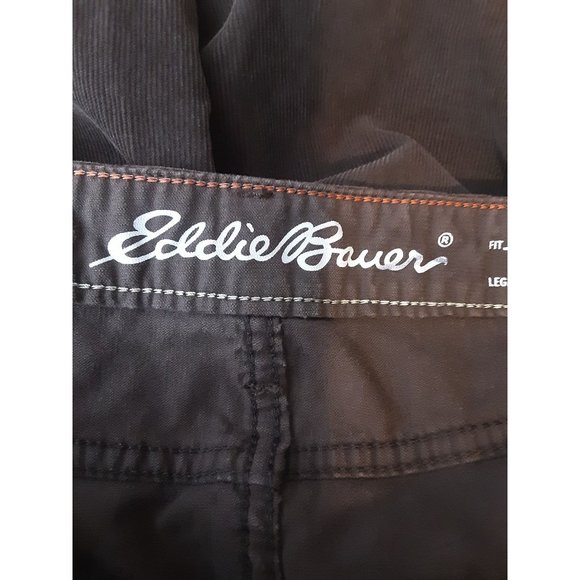 Eddie Bauer Brown Corduroy Boyfriend Fit Slim Leg Women Size 10 Tall Inseam 33" - Picture 6 of 10